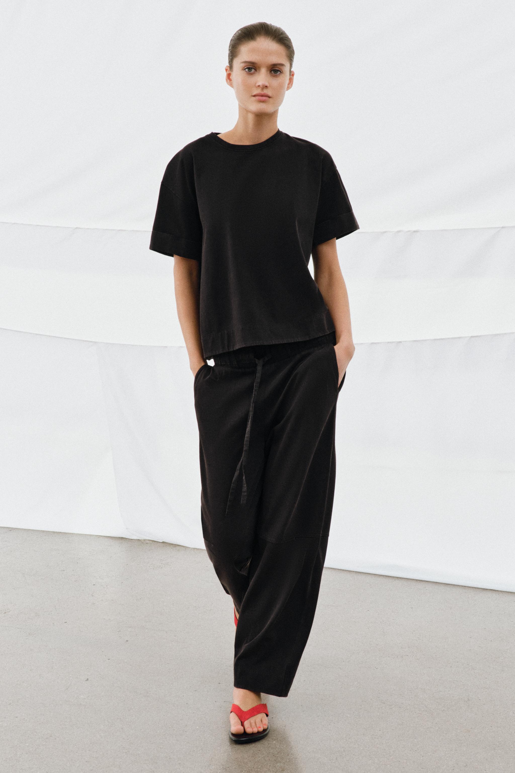 HEAVY COTTON WIDE LEG PANTS